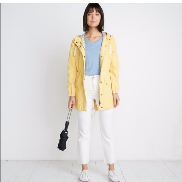 Marine Layer Millie Yellow Hooded Rain Jacket - Size Small - Picture 5 of 5